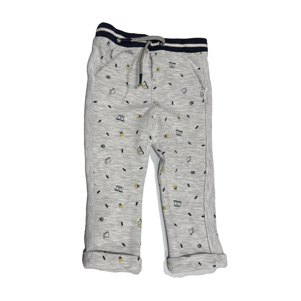 Obaibi Boys Gray Novelty Print Pull On Knit Pants 4-Pocket Size 23 Months 86cm